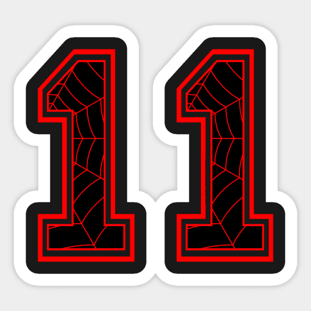 Number 11 Sticker by TWOFISTEDTEES